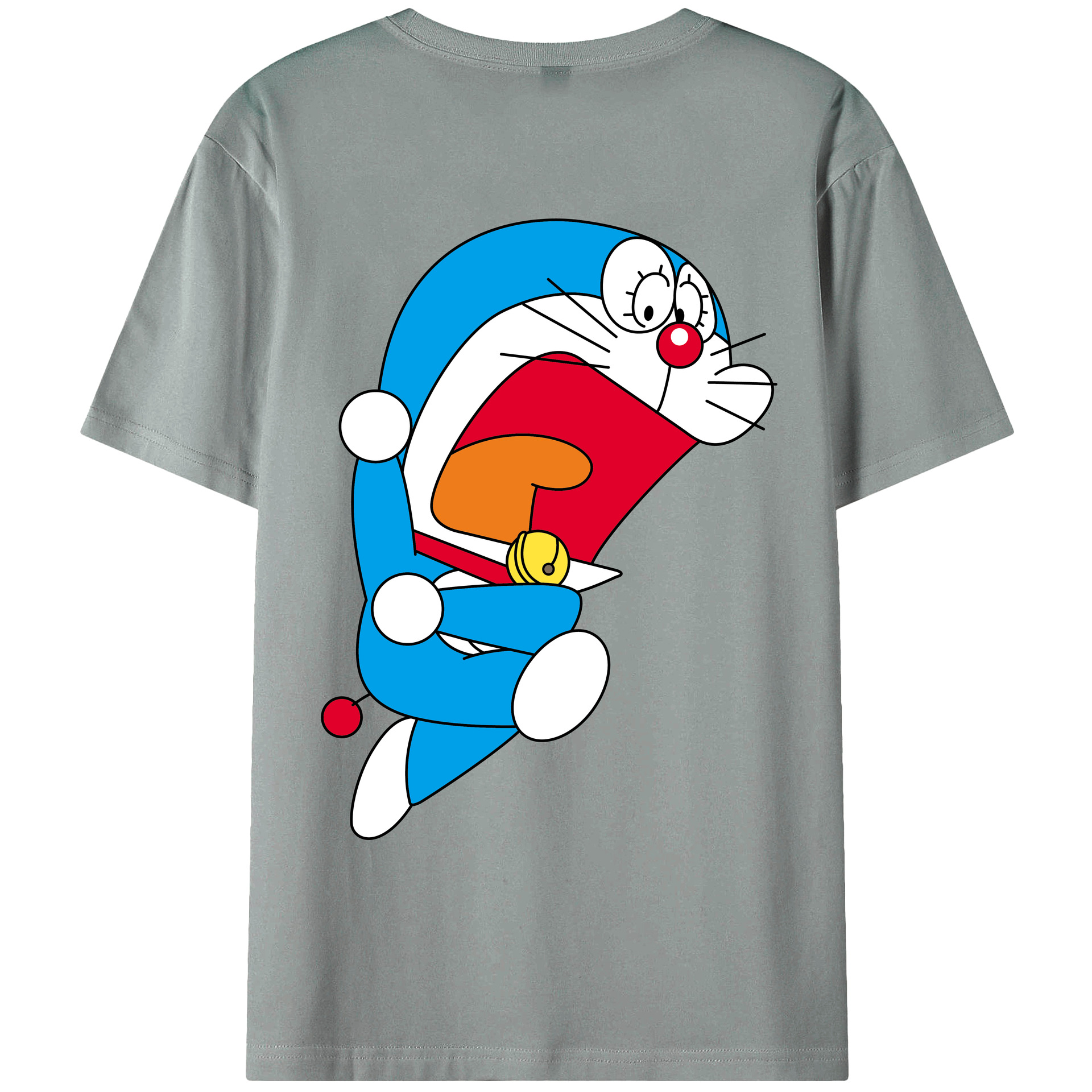 （画像用） ドラえもん Doraemon 綿100％ メンズ半袖Tシャツ（バックプリント） 通気性